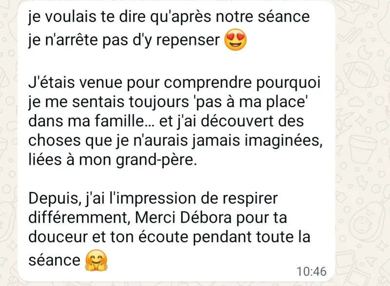 Feedback patiente Débora Solys 4